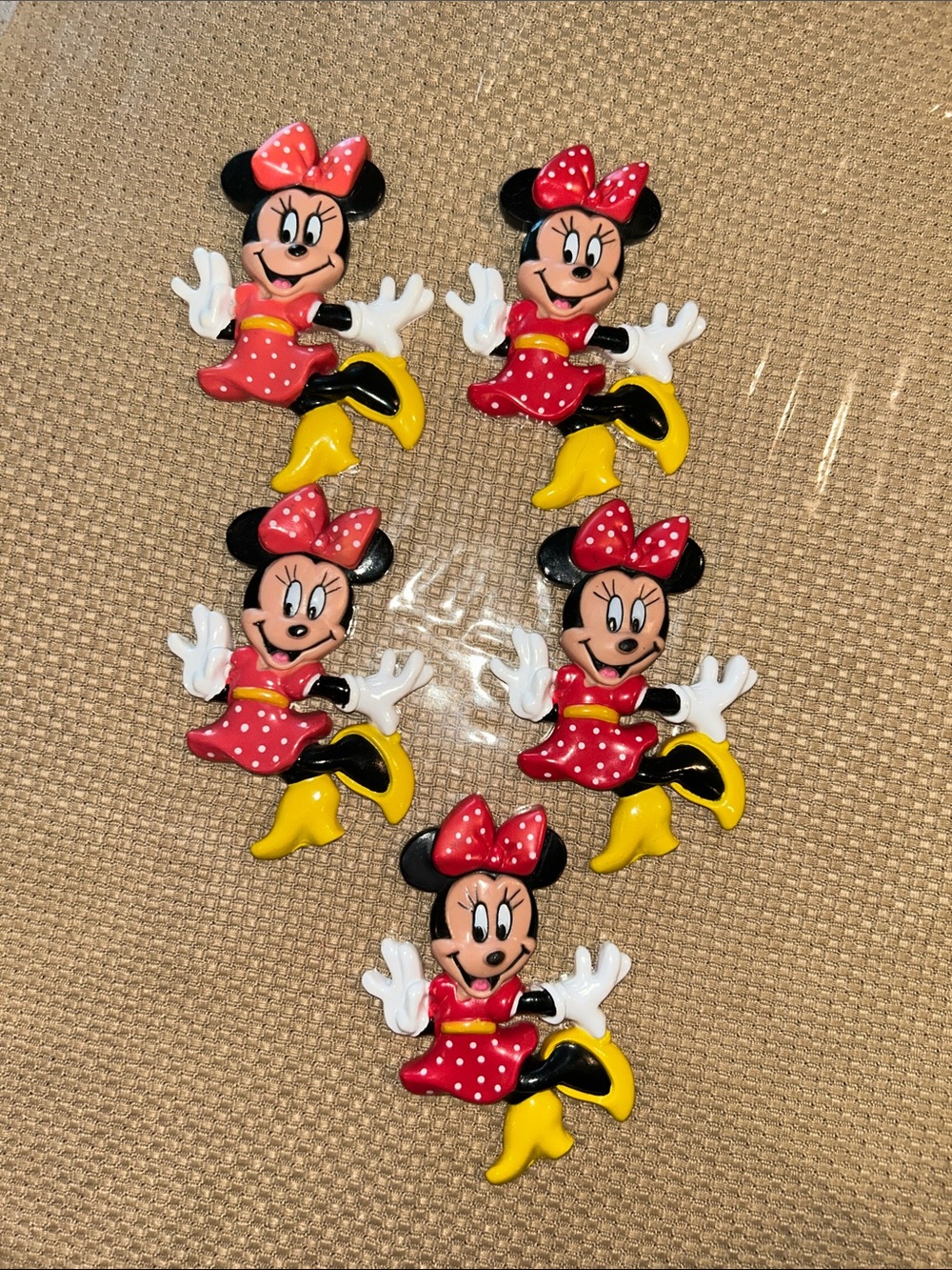 Minnie Mouse Polka Dot Dress Figurine Set of 5 Magnets